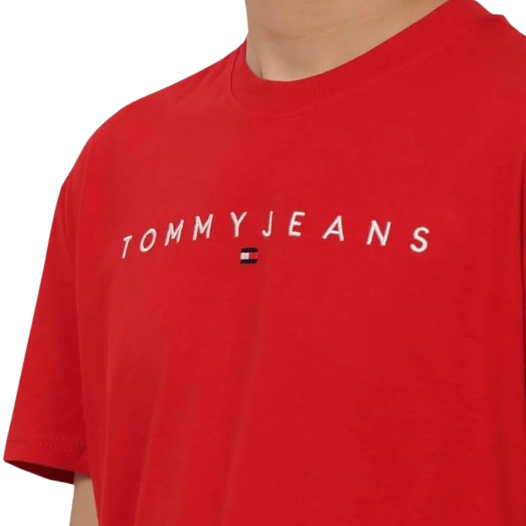 Tjm Reg Linear Logo Tee Ext Adults Male Tshirts Red