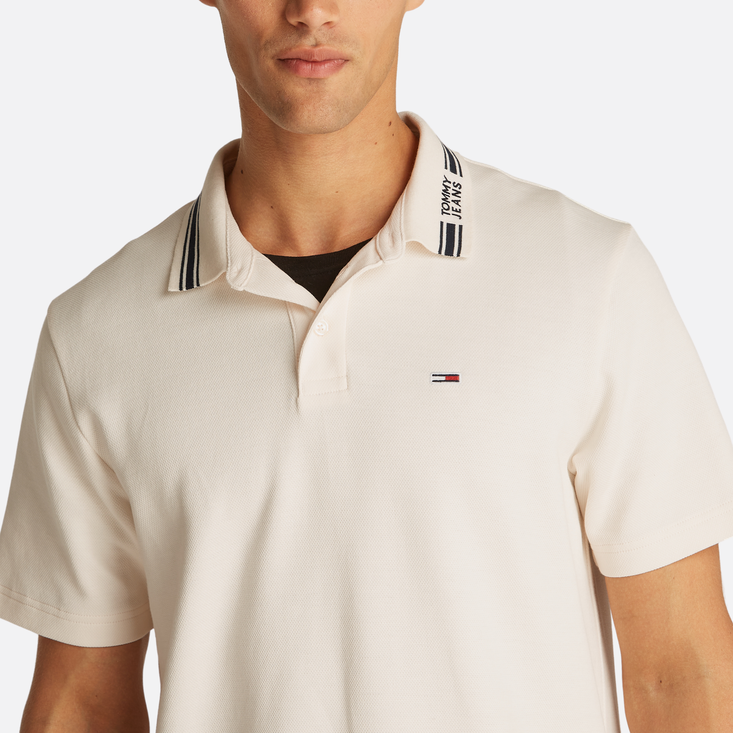 Tjm Tipped Logo Polo Ss Ext Adults Male Polo Shirt White