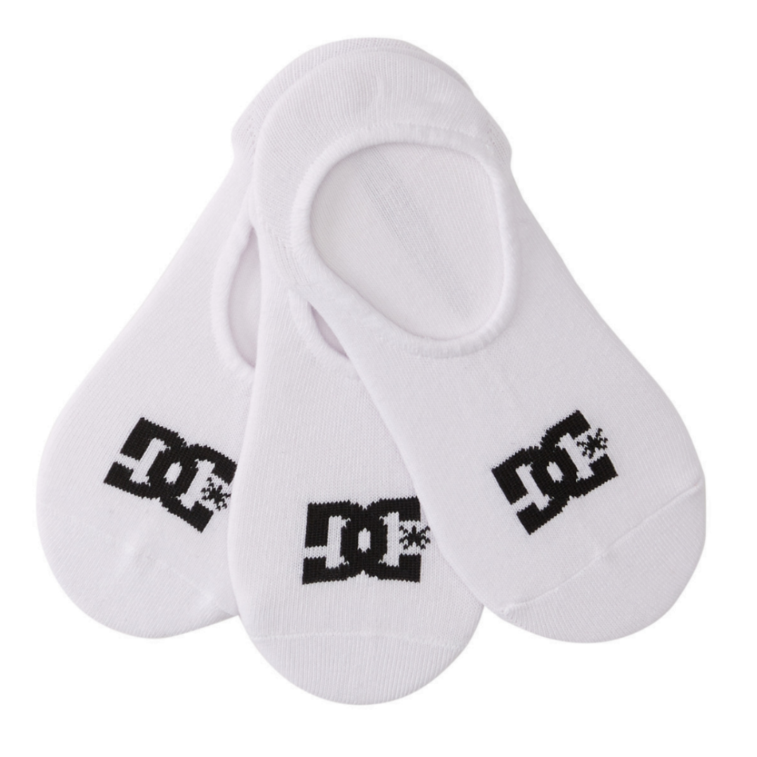 Spp Dc Liner 3Pk Adults Male No Show Socks White