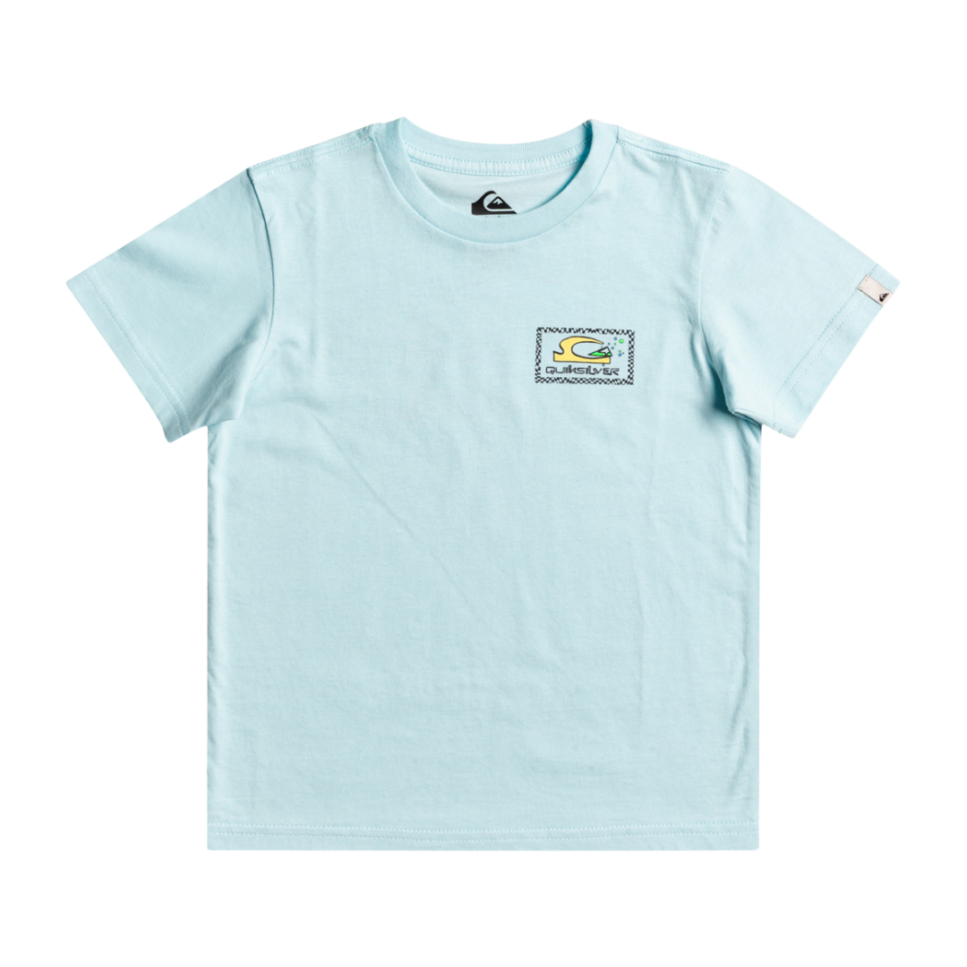 Checkered Logo Ss Boy Junior Male Tshirts Blue
