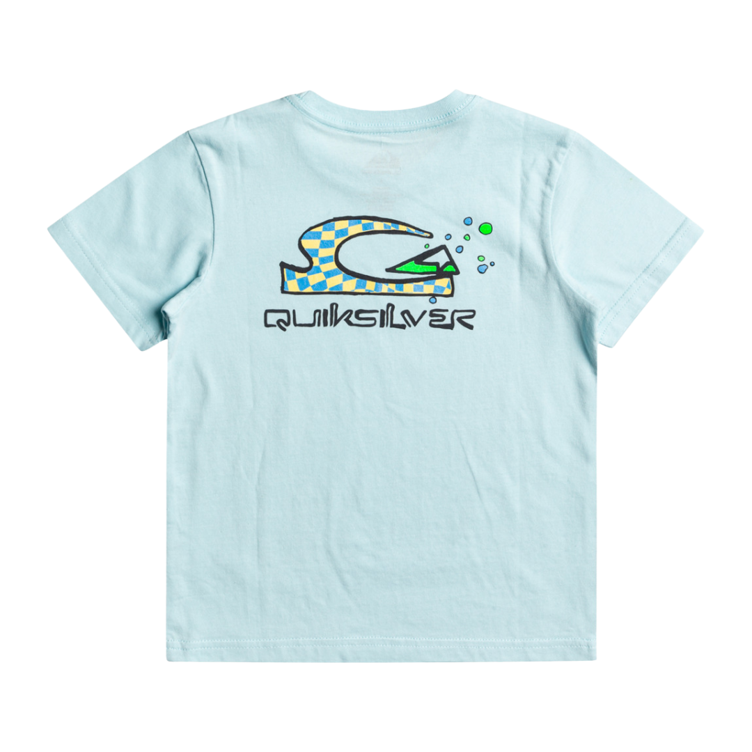 Checkered Logo Ss Boy Junior Male Tshirts Blue