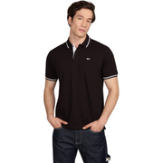 Tjm Reg Tipped Polo Ss Adults Male Polo Shirt Black