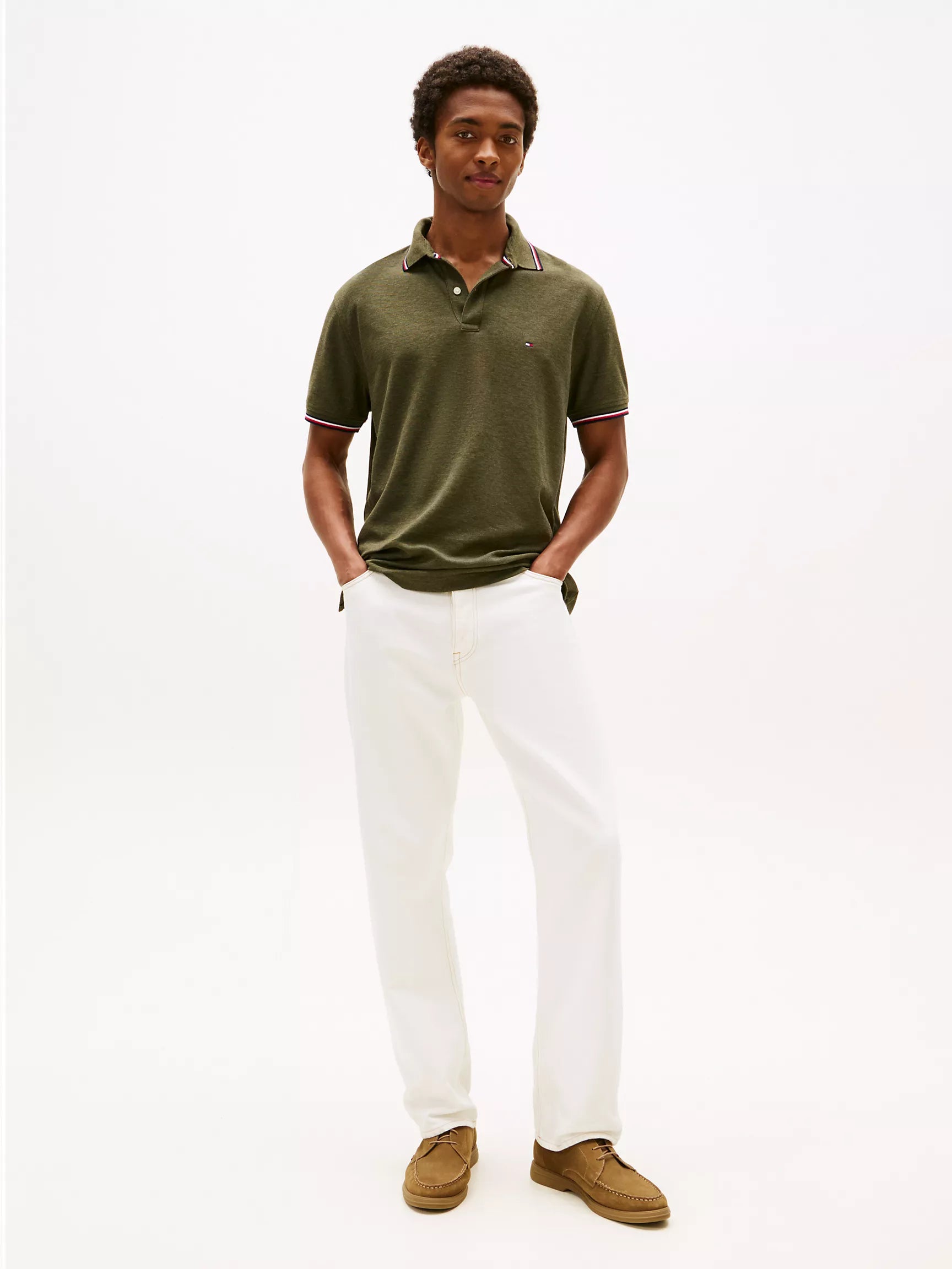 Tjm Reg Tipped Polo Ss Adults Male Polo Shirt Green