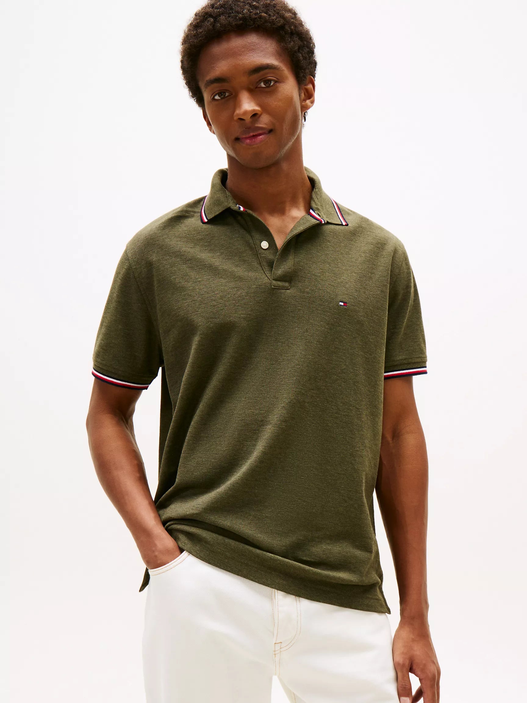 Tjm Reg Tipped Polo Ss Adults Male Polo Shirt Green