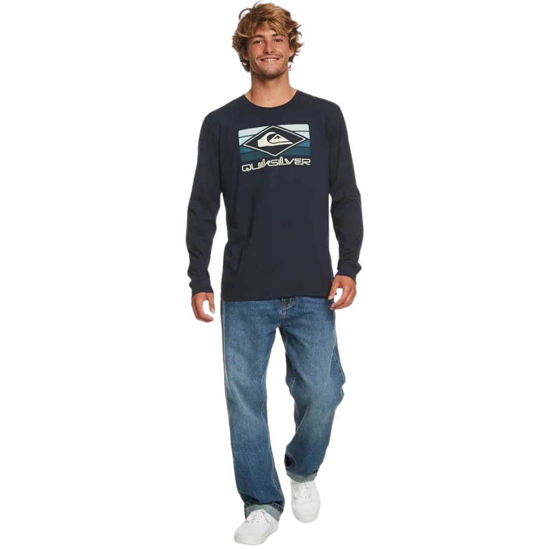 Qs Rainbow Ls Junior Male Tshirts Navy