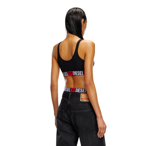Diesel Cotton Bralette With Logo