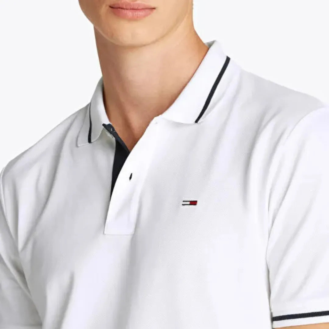Tjm Reg Tipped Polo Adults Male Polo Shirt White