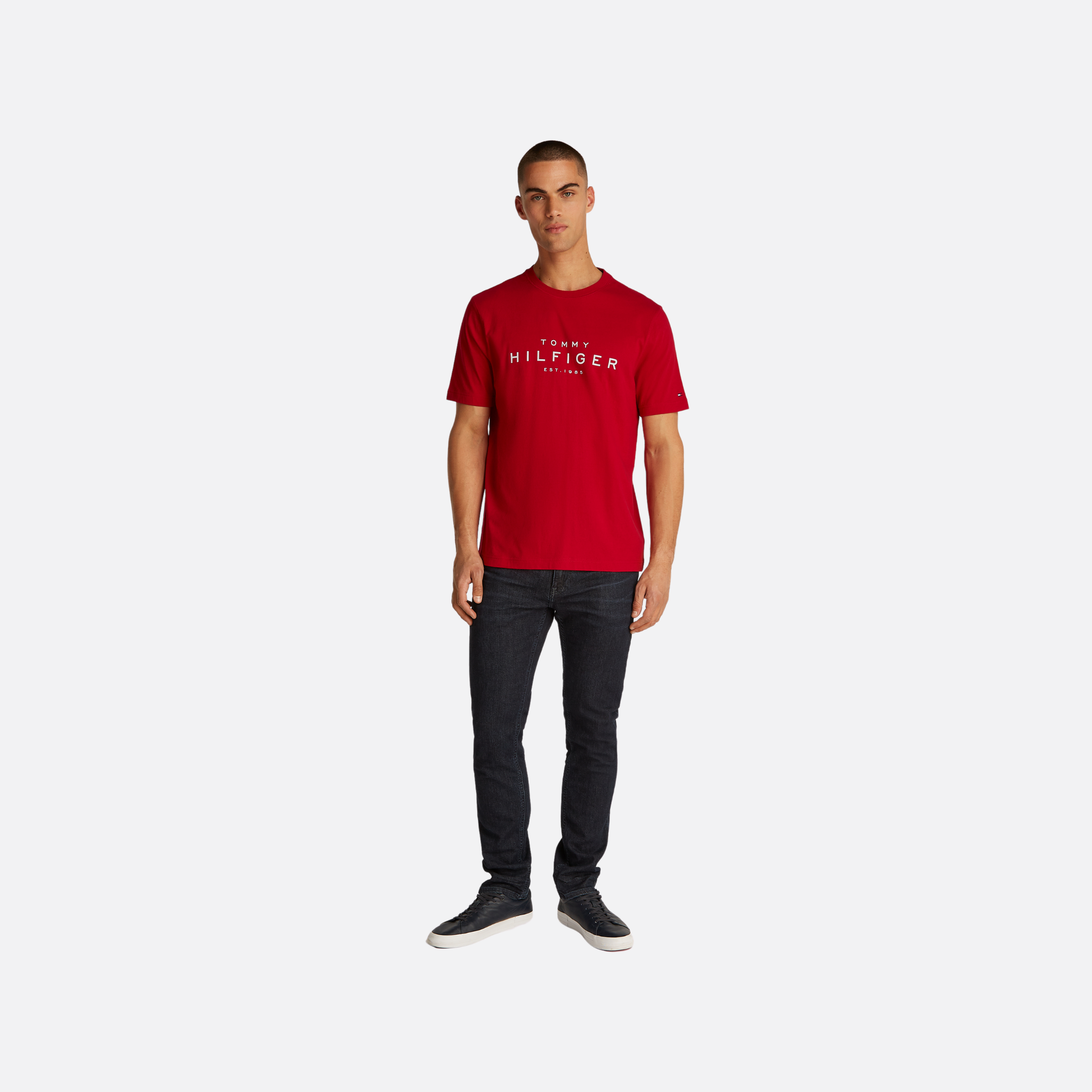 Big Hilfiger Tee Adults Male Tshirts Red