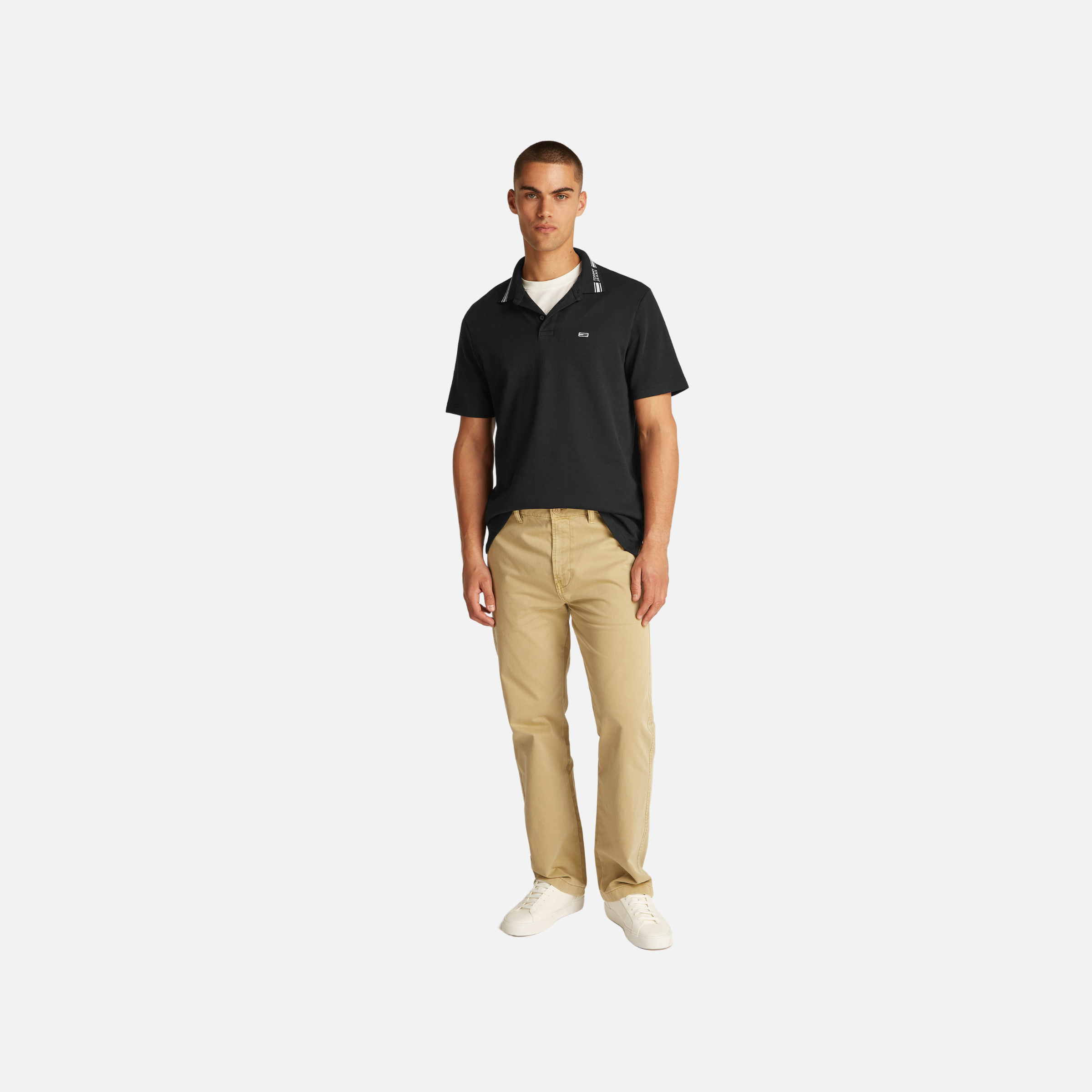 Tjm Tipped Logo Polo Ss Ext Adults Male Polo Shirt Black