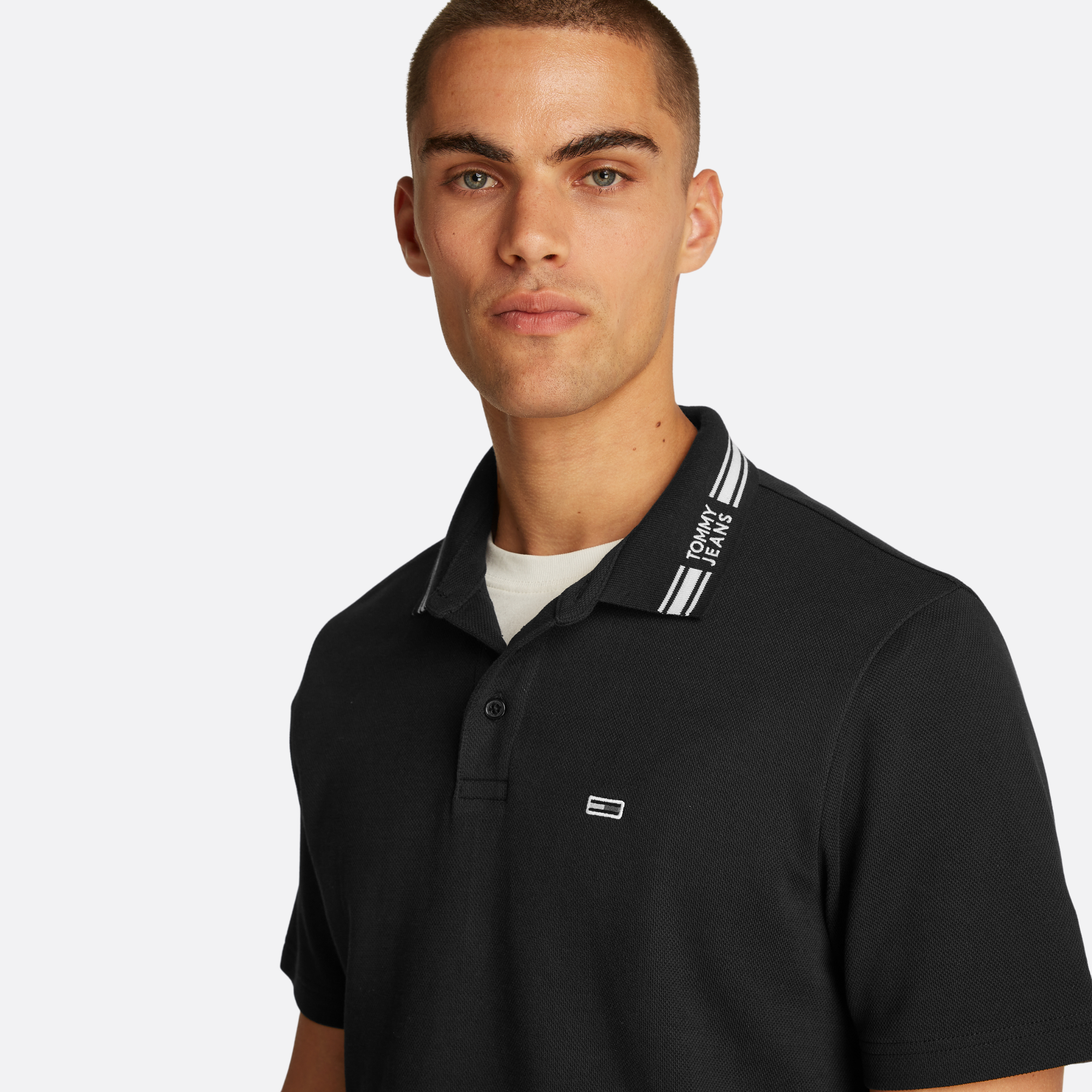 Tjm Tipped Logo Polo Ss Ext Adults Male Polo Shirt Black