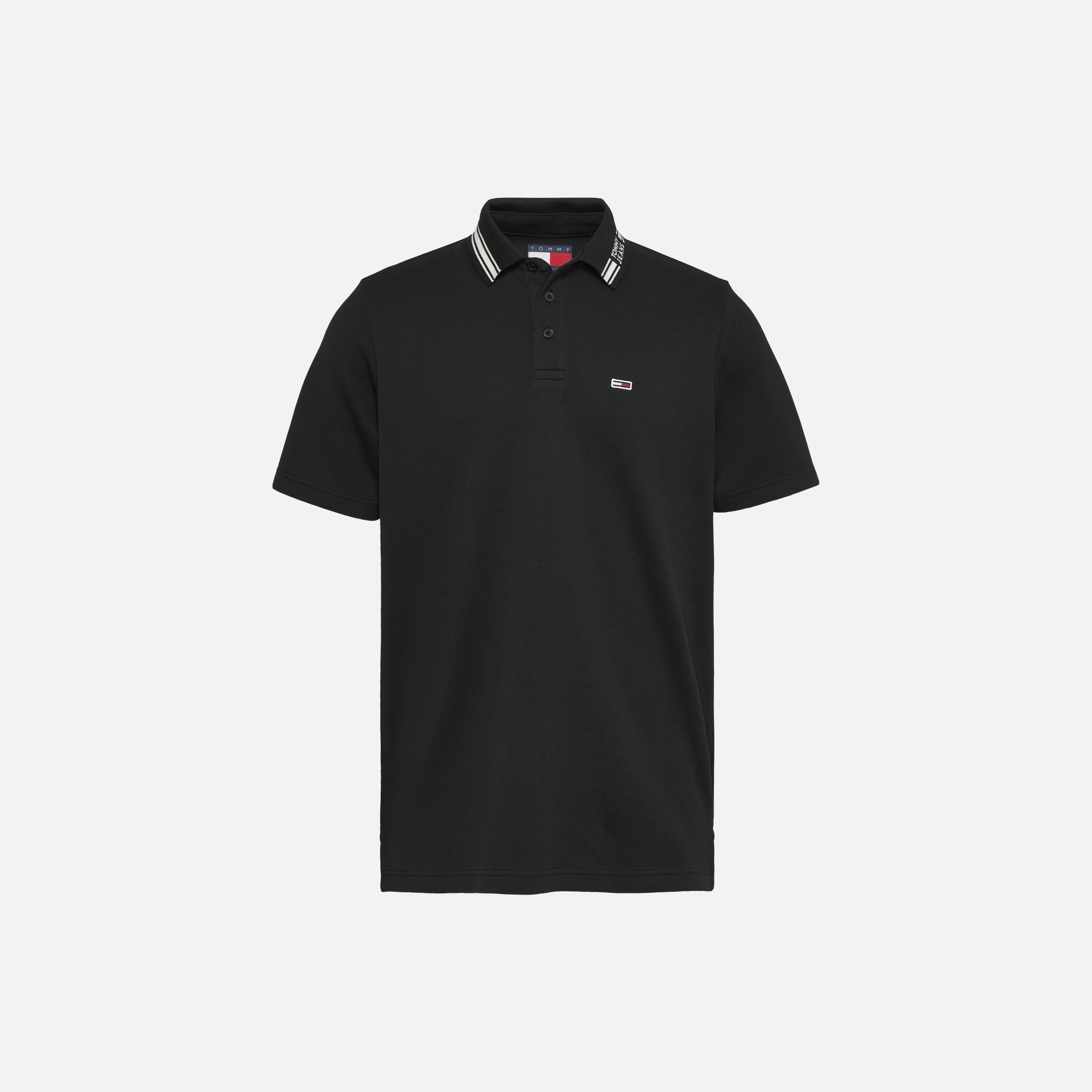 Tjm Tipped Logo Polo Ss Ext Adults Male Polo Shirt Black