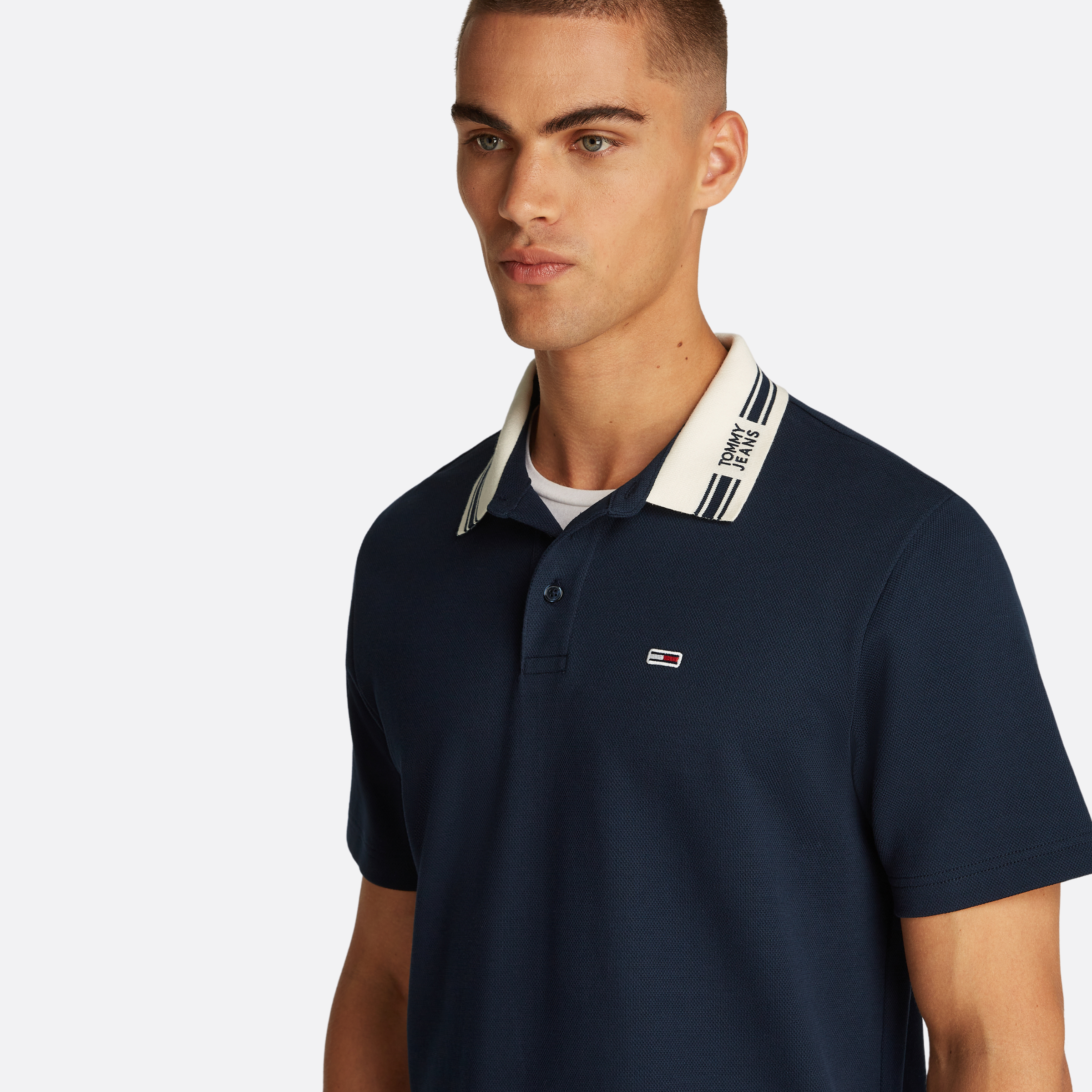 Tjm Tipped Logo Polo Ss Ext Adults Male Polo Shirt Blue