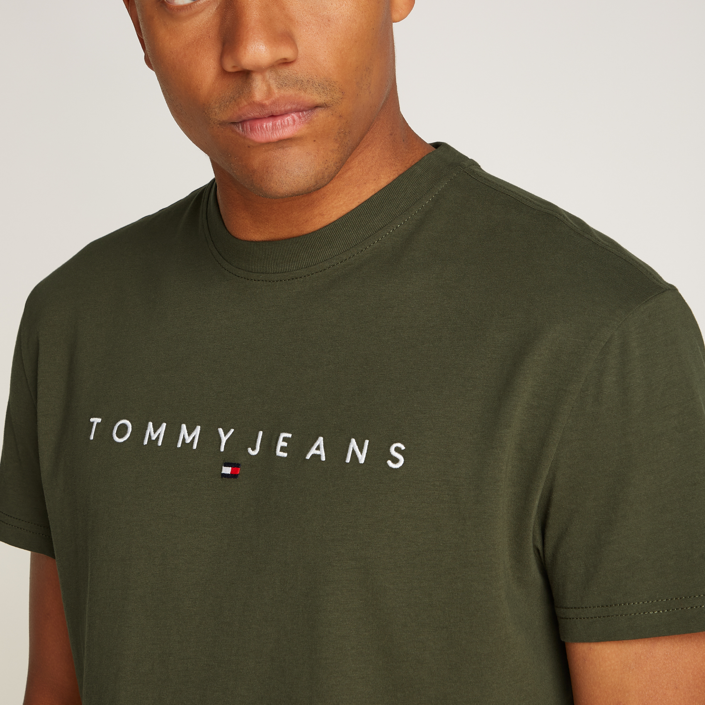 Tjm Reg Linear Logo Tee Ext Adults Male Tshirts Green